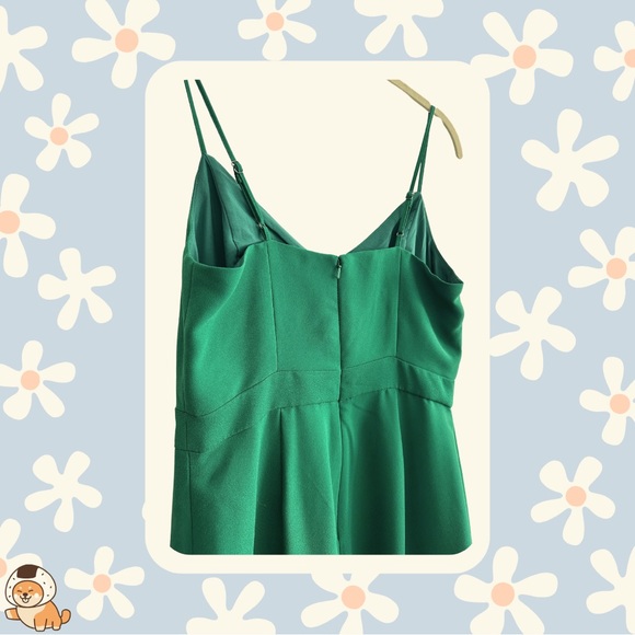 NWOT Banana Republic Strappy V-Neck Midi Dress in Kelly Green, Sz 4 - Picture 9 of 12